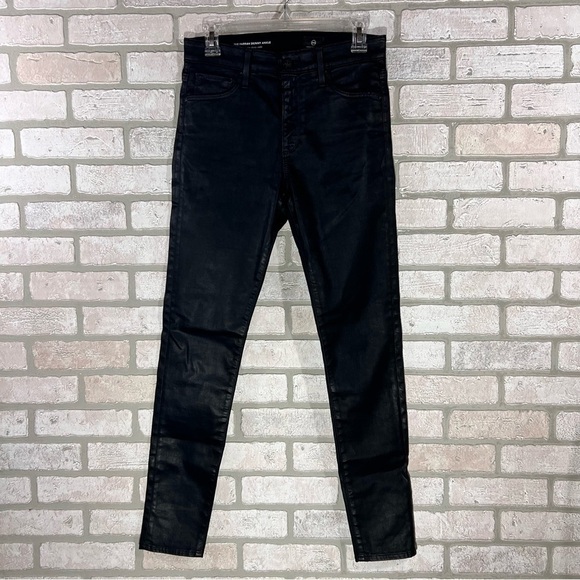 Ag NWOT Farrah High Rise Skinny Ankle Leatherette Jeans in Super Black Size 27 - Picture 6 of 11